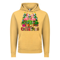 Vintage Mustard merry christmas flamingo Vintage Hoodie - Zillion Design Studio