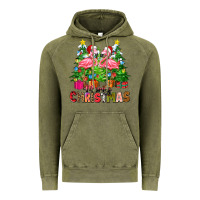 Vintage Olive merry christmas flamingo Vintage Hoodie - Zillion Design Studio