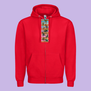 Dinosaurs Pen Wrap Zipper Hoodie Designed By Artiststas