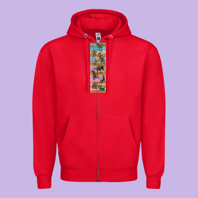 Dinosaurs Pen Wrap Zipper Hoodie Designed By Artiststas