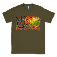 Army Green peace love tennis Classic Tee - RacoonDesign