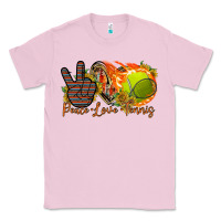Bubblegum Pink peace love tennis Classic Tee - RacoonDesign