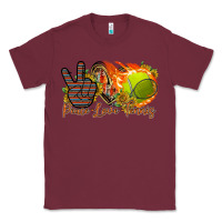 Burgundy peace love tennis Classic Tee - RacoonDesign