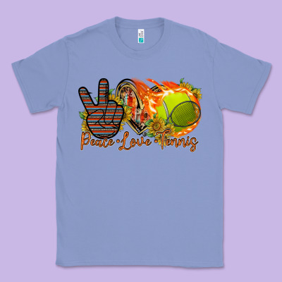 Peace Love Tennis Classic Tee Designed By Racoondesign