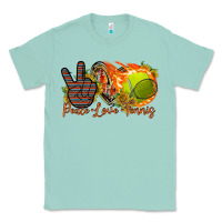 Seafoam peace love tennis Classic Tee - RacoonDesign