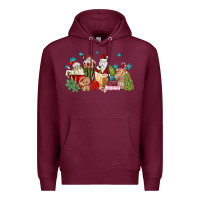 Burgundy santa coffee Premium Hoodie - MaliasSmallBusiness