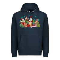 Navy santa coffee Premium Hoodie - MaliasSmallBusiness
