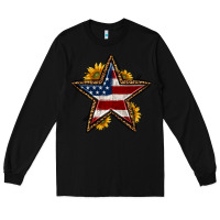Black western 4th of july star Long Sleeve Tee - HRA Design Shop