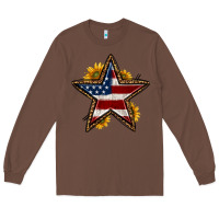 Chestnut western 4th of july star Long Sleeve Tee - HRA Design Shop