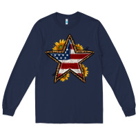 Navy western 4th of july star Long Sleeve Tee - HRA Design Shop