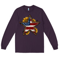 Plum western 4th of july star Long Sleeve Tee - HRA Design Shop