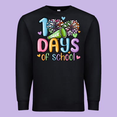 100 Days Of School Cheer Premium Sweatshirt Designed By Maliassmallbusiness