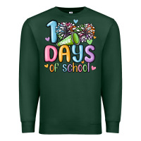Sports Green 100 days of school cheer Premium Sweatshirt - MaliasSmallBusiness