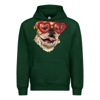 Forest Green English bulldog with love glass Urban Hoodie - RanaPortraitStore