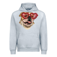 Heather Grey English bulldog with love glass Urban Hoodie - RanaPortraitStore