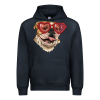Navy English bulldog with love glass Urban Hoodie - RanaPortraitStore