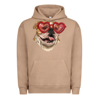 Pigment Burro English bulldog with love glass Urban Hoodie - RanaPortraitStore