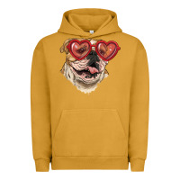 Pigment Peanut Butter English bulldog with love glass Urban Hoodie - RanaPortraitStore