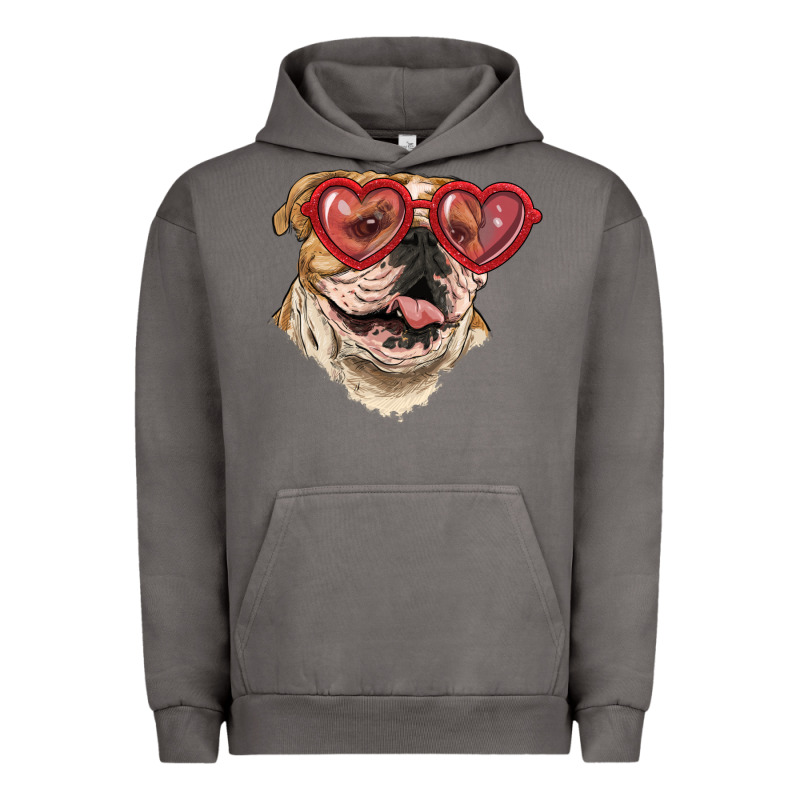 English Bulldog With Love Glass Urban Hoodie by RanaPortraitStore | Teevron