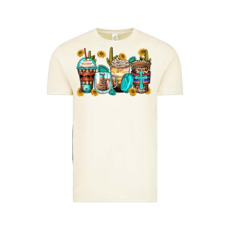 Blessed Coffee Cups Vintage Tee by Zillion Design Studio | Teevron