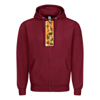 Burgundy dinosaurs pen wrap Zipper Hoodie - Artiststas