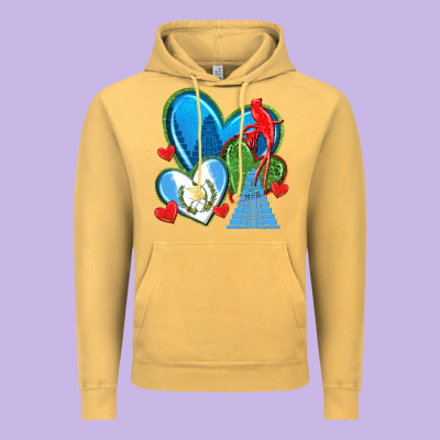 Guatemala Hearts Vintage Hoodie Designed By Texasbilliewilder