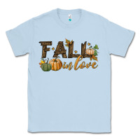 Dusty Blue fall in love Classic Tee - BundleAndBundleShop