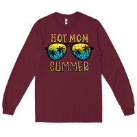 Burgundy hot mom summer Long Sleeve Tee - CowhideDigitalArt