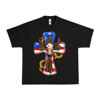 Black american flag cross cow skull sunflowers Urban Heavy Tee - RanaPortraitStore