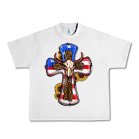Lunar Rock american flag cross cow skull sunflowers Urban Heavy Tee - RanaPortraitStore