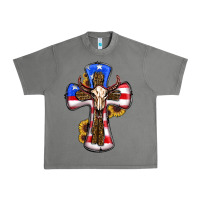 Tornado american flag cross cow skull sunflowers Urban Heavy Tee - RanaPortraitStore