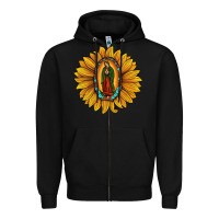 Black our lady of guadalupe sunflower Zipper Hoodie - JahusDesignShop