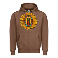 Chestnut our lady of guadalupe sunflower Zipper Hoodie - JahusDesignShop