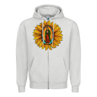 Dove Grey our lady of guadalupe sunflower Zipper Hoodie - JahusDesignShop