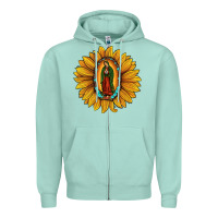 Seafoam our lady of guadalupe sunflower Zipper Hoodie - JahusDesignShop