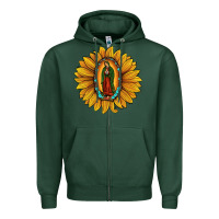 Sports Green our lady of guadalupe sunflower Zipper Hoodie - JahusDesignShop