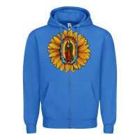 True Royal our lady of guadalupe sunflower Zipper Hoodie - JahusDesignShop
