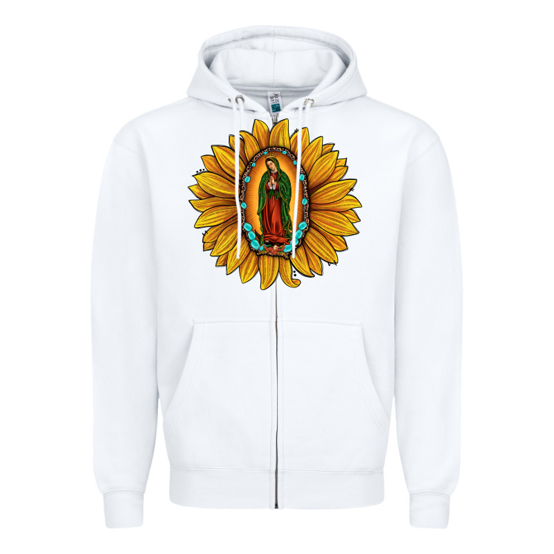 Our Lady Of Guadalupe Sunflower Zipper Hoodie by JahusDesignShop | Teevron