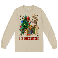 Mushroom Skeleton tis the season Long Sleeve Tee - FaDigitalArtStudio