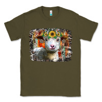 Army Green sunflower sheep Classic Tee - RacoonDesign