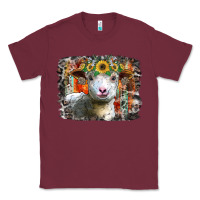 Burgundy sunflower sheep Classic Tee - RacoonDesign