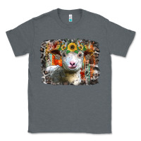 Charcoal Heather sunflower sheep Classic Tee - RacoonDesign