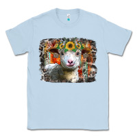 Dusty Blue sunflower sheep Classic Tee - RacoonDesign