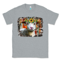 Heather Grey sunflower sheep Classic Tee - RacoonDesign