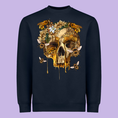 Heavyweight Sweatshirt Flower Skeleton Bees