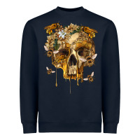 Navy Flower Skeleton Bees Heavyweight Sweatshirt - RanaPortraitStore