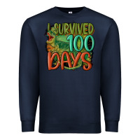 Navy i survived 100 days Premium Sweatshirt - MaliasSmallBusiness