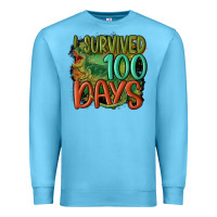 Ocean Blue i survived 100 days Premium Sweatshirt - MaliasSmallBusiness
