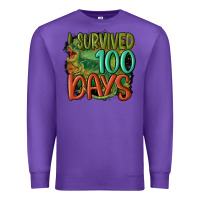 Purple i survived 100 days Premium Sweatshirt - MaliasSmallBusiness
