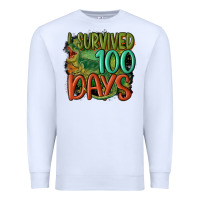 White i survived 100 days Premium Sweatshirt - MaliasSmallBusiness